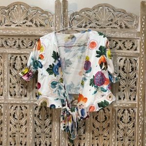 Fruity Booty Fruit Print Wrap Top